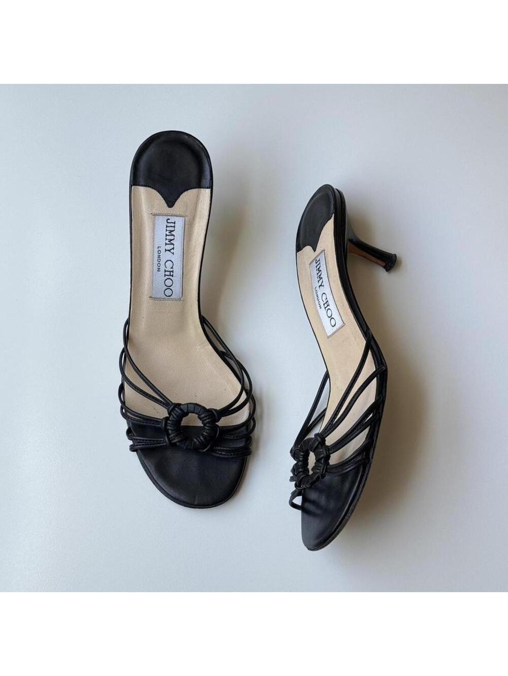 Vintage Jimmy Choo strappy mule heels